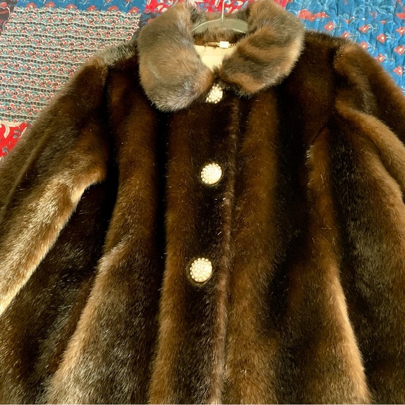 NWT Kate Spade Faux Fur Coat, Brown, L - Picture 13 of 13